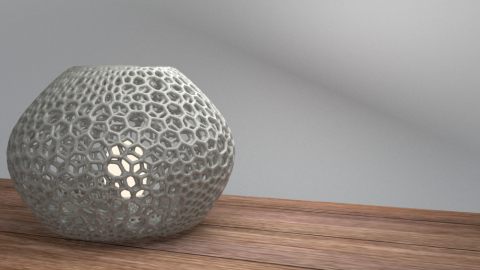  Lamp with internal and external Voronoi structure